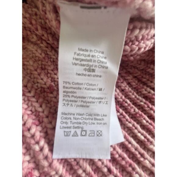 J Crew Sweater Womens Med Pink Cotton Blend Crew Neck Pullover Chunky oversized - Picture 6 of 6